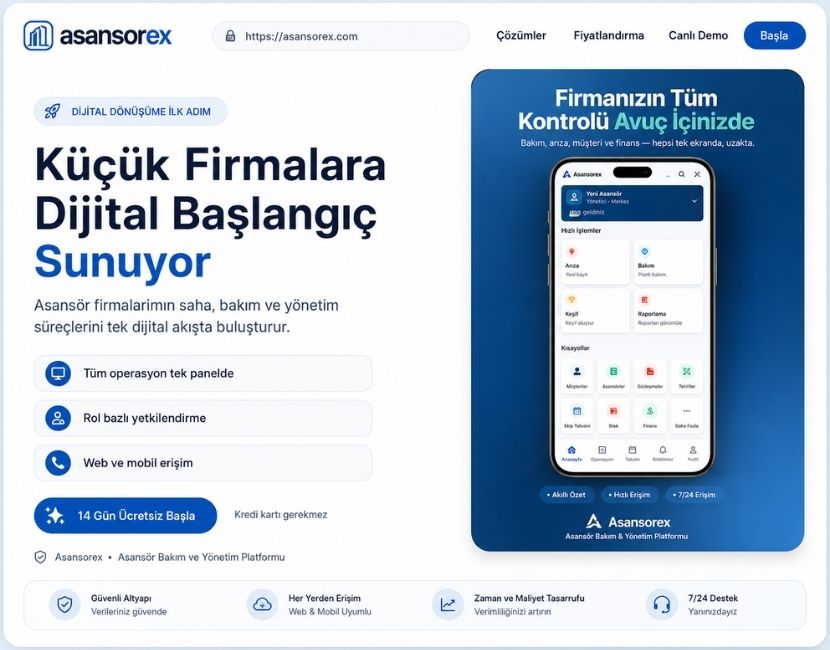 Asansorex.com Küçük Firmalara Dijital Başlangıç Sunuyor